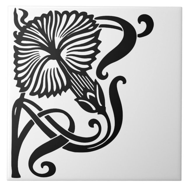 Keramiska plattan art nouveau kakelplatta (Framsidan)