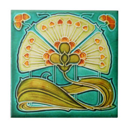 Keramiska plattan Art nouveau Stil. Blommigt Kakelplatta