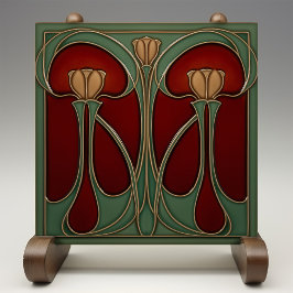 Keramiska plattan art nouveau Tulip Tapestry Kakelplatta