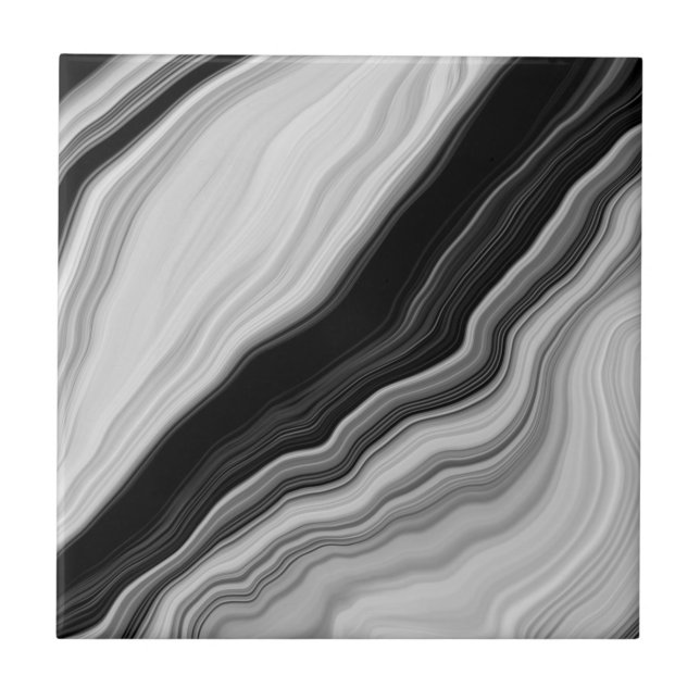 Keramiska plattan Black & White Modern Marble Stru Kakelplatta (Framsidan)