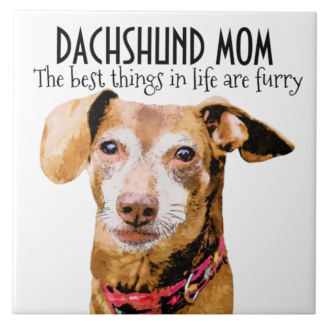 Keramiska plattan Dachshund Mamma Kakelplatta (Framsidan)