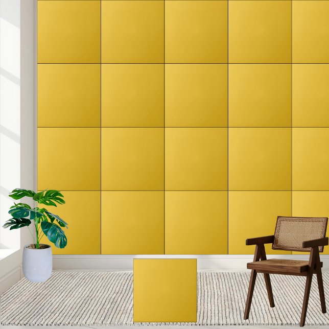 Keramiska plattan Färg med gyllene Gult i fast for Kakelplatta (Golden Yellow Solid Color Ceramic Tile)