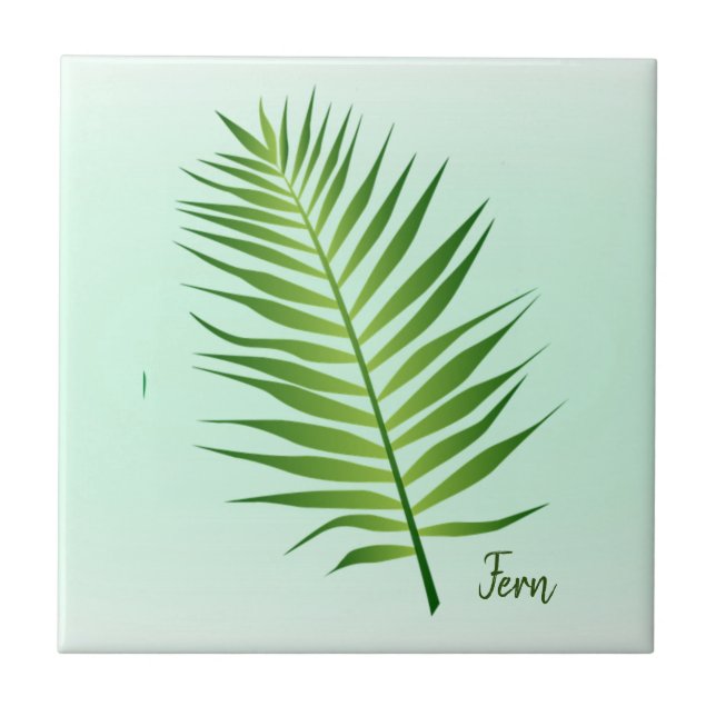 Keramiska plattan Fern Frond Löv Kakelplatta (Framsidan)