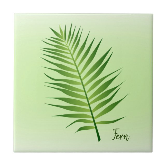 Keramiska plattan Fern Frond Löv Kakelplatta (Framsidan)