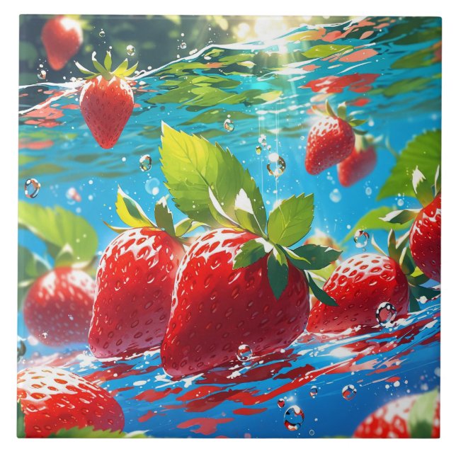 Keramiska plattan för jordgubbar kakelplatta (Framsidan)