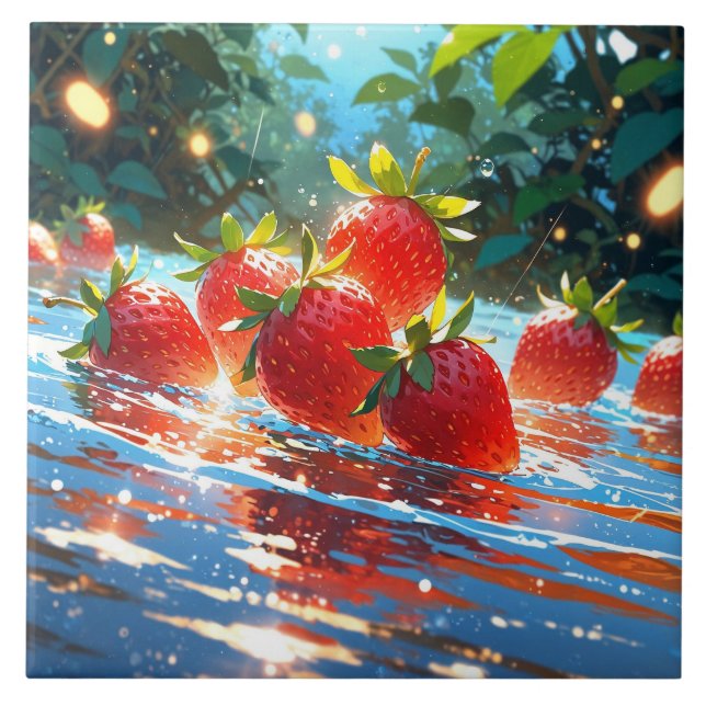 Keramiska plattan för jordgubbar kakelplatta (Framsidan)