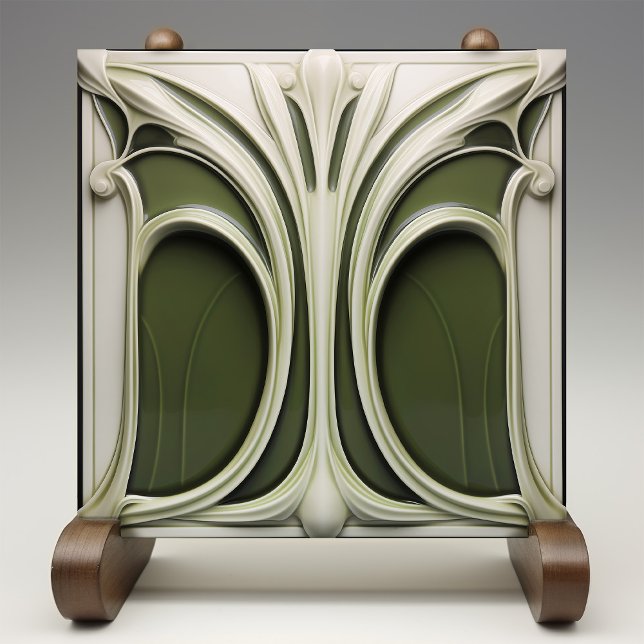 Keramiska plattan för Verdant Whisper Art nouveau Kakelplatta (Skapare uppladdad)