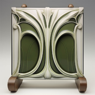 Keramiska plattan för Verdant Whisper Art nouveau Kakelplatta