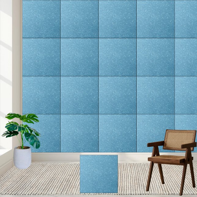 Keramiska plattan Glitter, ljusblå Kakelplatta (Sparkling Light Blue Glitter Ceramic Tile)