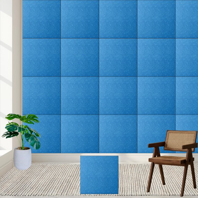 Keramiska plattan Glitter med mousserande blått Kakelplatta (Sparkling Blue Glitter Ceramic Tile)