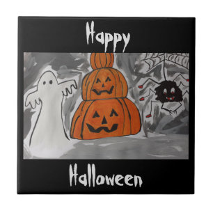 Keramiska plattan happy halloween kakelplatta
