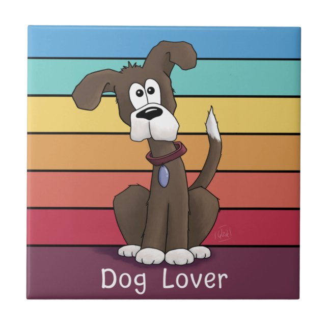 Keramiska plattan Hund älskare Kakelplatta (Framsidan)