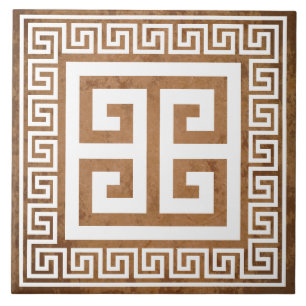 Keramiska plattan i grekiska Nyckel-Mönster Kakelplatta