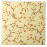 Keramiska plattan i hösten Berry Gren - 6"x6" Kakelplatta<br><div class="desc">Ta med dig en liten bit av naturens nåd i ditt hem med denna keramiska plattor på 6 tum i eleganten, med en delikat botaniskt design av Ipsita Roy. Mjuka grenar bär varma bär som sveper över en grå bakgrund i ett grovt, upprepande mönster. Denna utformning fångar höstens subtila skönhet...</div>