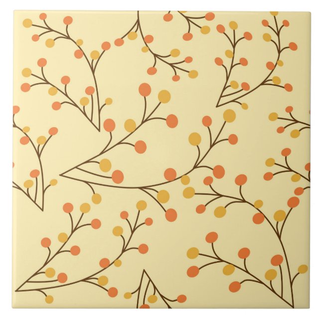 Keramiska plattan i hösten Berry Gren - 6"x6" Kakelplatta (Framsidan)