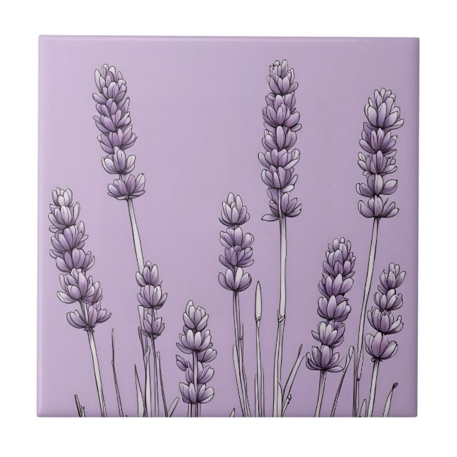 Keramiska plattan i Lavender Flowers Kakelplatta (Framsidan)