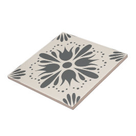 Keramiska plattan i modern Black White Flower Möns Kakelplatta