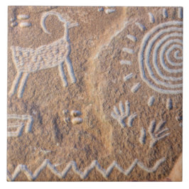 Keramiska plattan i Southwest Petroglyph Kakelplatta