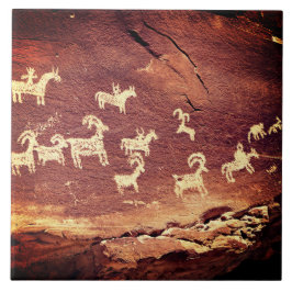 Keramiska plattan i Southwest Petroglyph Kakelplatta