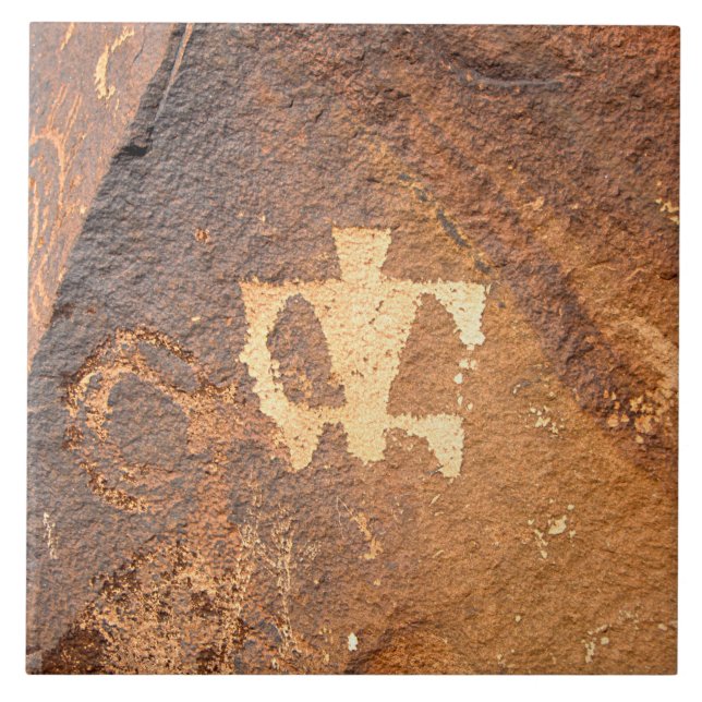 Keramiska plattan i Southwest Petroglyph Kakelplatta (Framsidan)