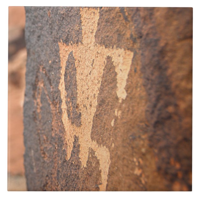 Keramiska plattan i Southwest Petroglyph Kakelplatta (Framsidan)