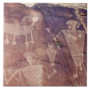Keramiska plattan i Southwest Petroglyph Kakelplatta