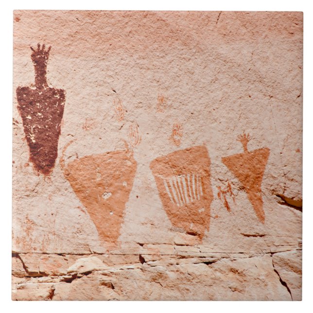 Keramiska plattan i Southwest Petroglyph Kakelplatta (Framsidan)
