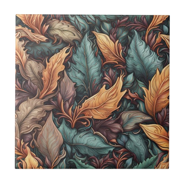 Keramiska plattan löv Mönster Kakelplatta (Framsidan)