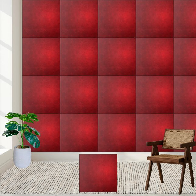 Keramiska plattan Mönster i blomsterrött snöflingo Kakelplatta (Festive Red Snowflake Pattern Ceramic Tile)