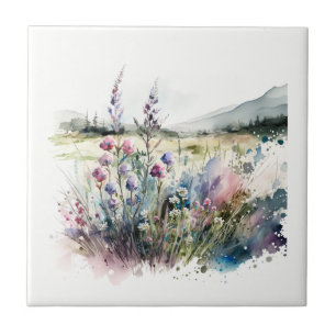 Keramiska plattan Nature Stil Fält Flowers Ceramic Kakelplatta