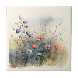 Keramiska plattan Nature Stil Fält Flowers Ceramic Kakelplatta