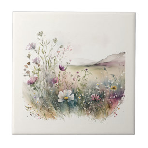 Keramiska plattan Nature Stil Fält Flowers Ceramic Kakelplatta