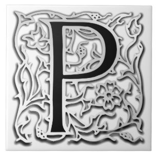 Keramiska plattan P Monogram "Silver Besque" Kakelplatta