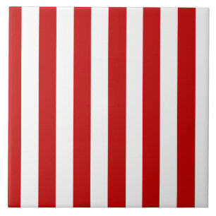 Keramiska plattan Red and White Rand Mönster Kakelplatta