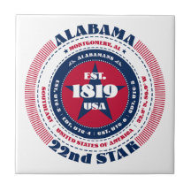 Keramiska plattan Red, White och Blue Alabama