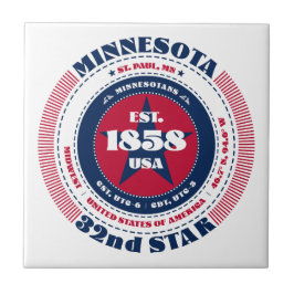 Keramiska plattan Red, White och Blue Minnesota Kakelplatta