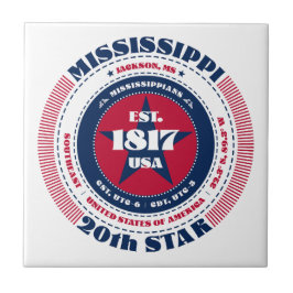 Keramiska plattan Red, White och Blue Mississippi Kakelplatta