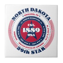 Keramiska plattan Red, White och Blue North Dakota