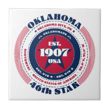 Keramiska plattan Red, White och Blue Oklahoma