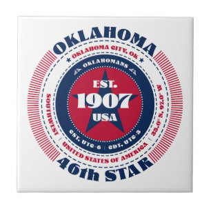 Keramiska plattan Red, White och Blue Oklahoma Kakelplatta