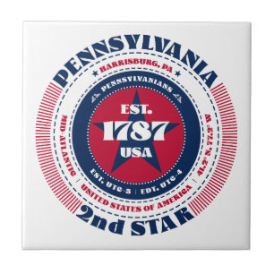 Keramiska plattan Red, White och Blue Pennsylvania Kakelplatta