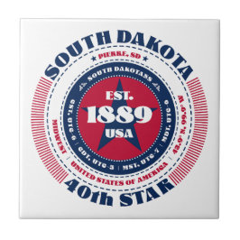 Keramiska plattan Red, White och Blue South Dakota Kakelplatta