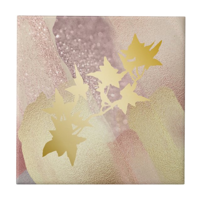 Keramiska plattan ro, Guld (4,25 x 4,25 tum) Kakelplatta (Framsidan)