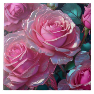Keramiska plattan rosa ros kakelplatta