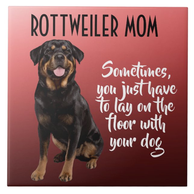 Keramiska plattan Rottweiler Mamma Kakelplatta (Framsidan)