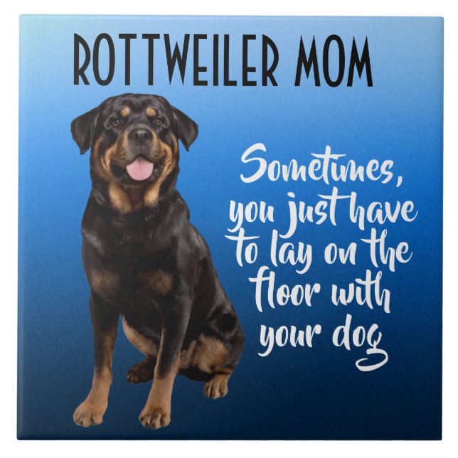 Keramiska plattan Rottweiler Mamma Kakelplatta (Framsidan)