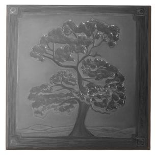 Keramiska plattan silver Crateur Oak Träd Kakelplatta