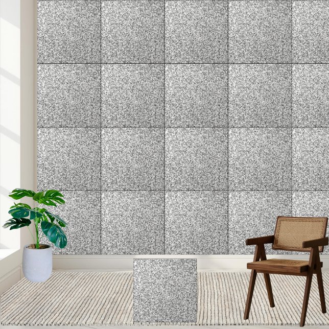 Keramiska plattan Silver Glitter Kakelplatta (Sparkling Silver Glitter Ceramic Tile)