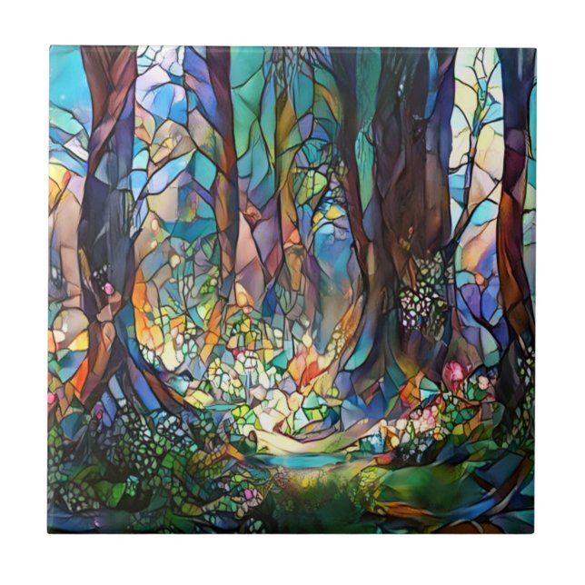 Keramiska plattan Stil i viltfångat glas Kakelplatta (Framsidan)