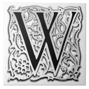 Keramiska plattan W Monogram "Silver Besque" Kakelplatta